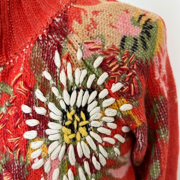 Cold water Creek Floral Zip Up Sweater - Picture 2 of 6